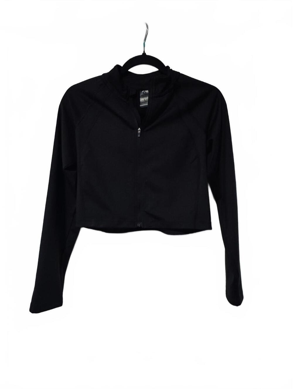 Mono B black cropped long sleeve active wear top